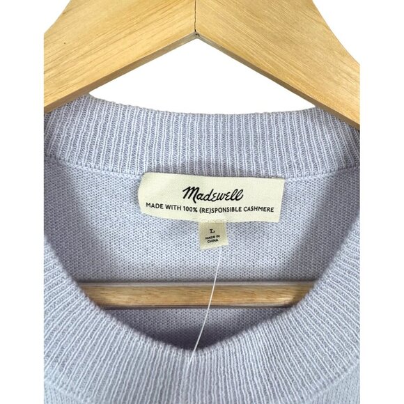 Madewell (Re)sponsible Cashmere Crewneck Sweater Vest hthr sky grey sz L - Picture 3 of 7